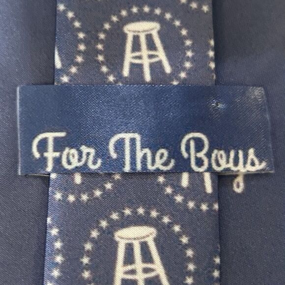 Barstool Sports Necktie Tie Blue White 57 x 4 Saturdays Are For The Boys - Picture 3 of 4